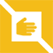 square icon with outstretched hand